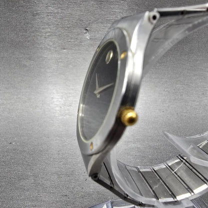 Movado Museum Watch Men 32mm Black Dial Two Tone Round 86-42-876K New Battery2