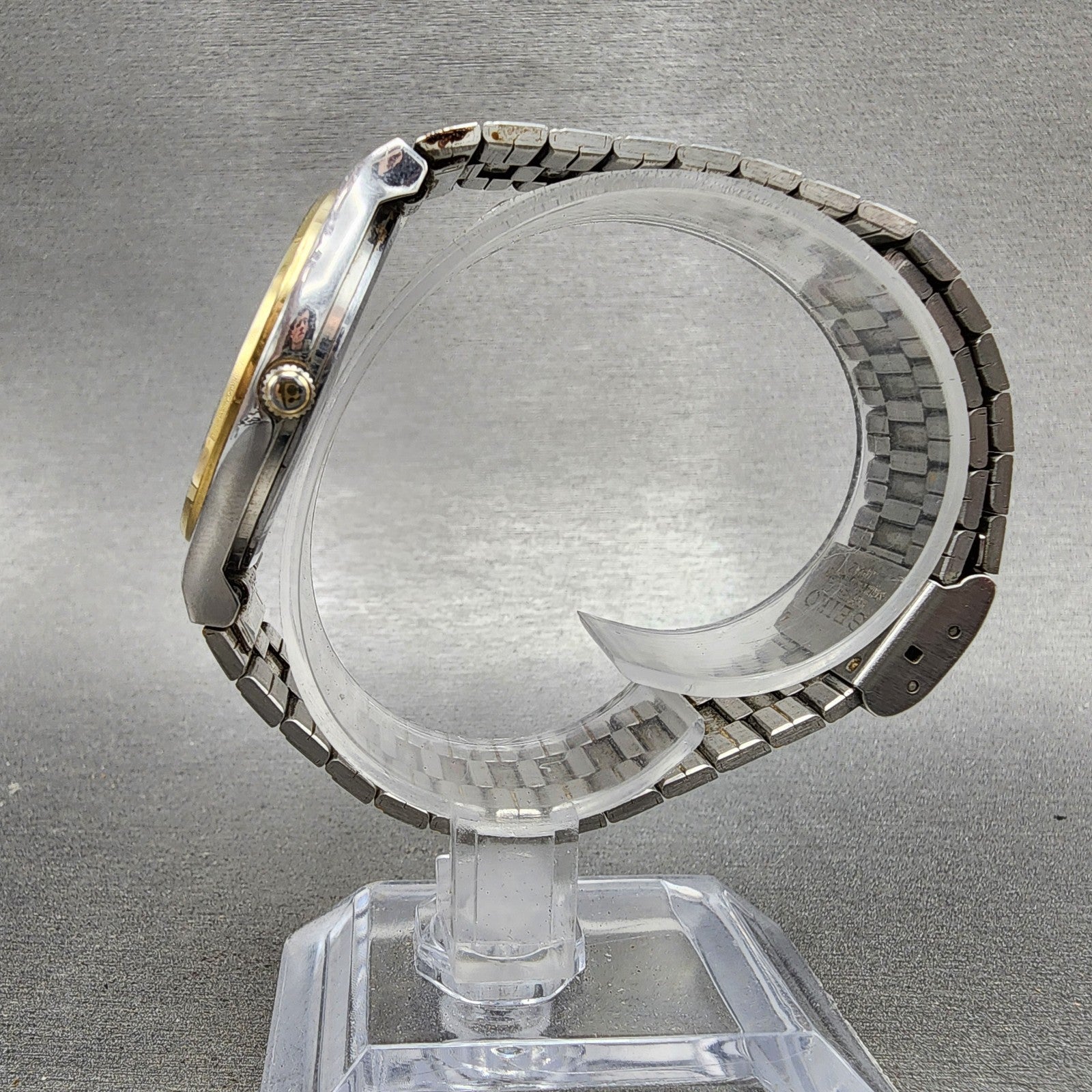 Seiko Spirit Watch Men 33mm Champagne Dial Two Tone Date 5p327a00 New Battery6