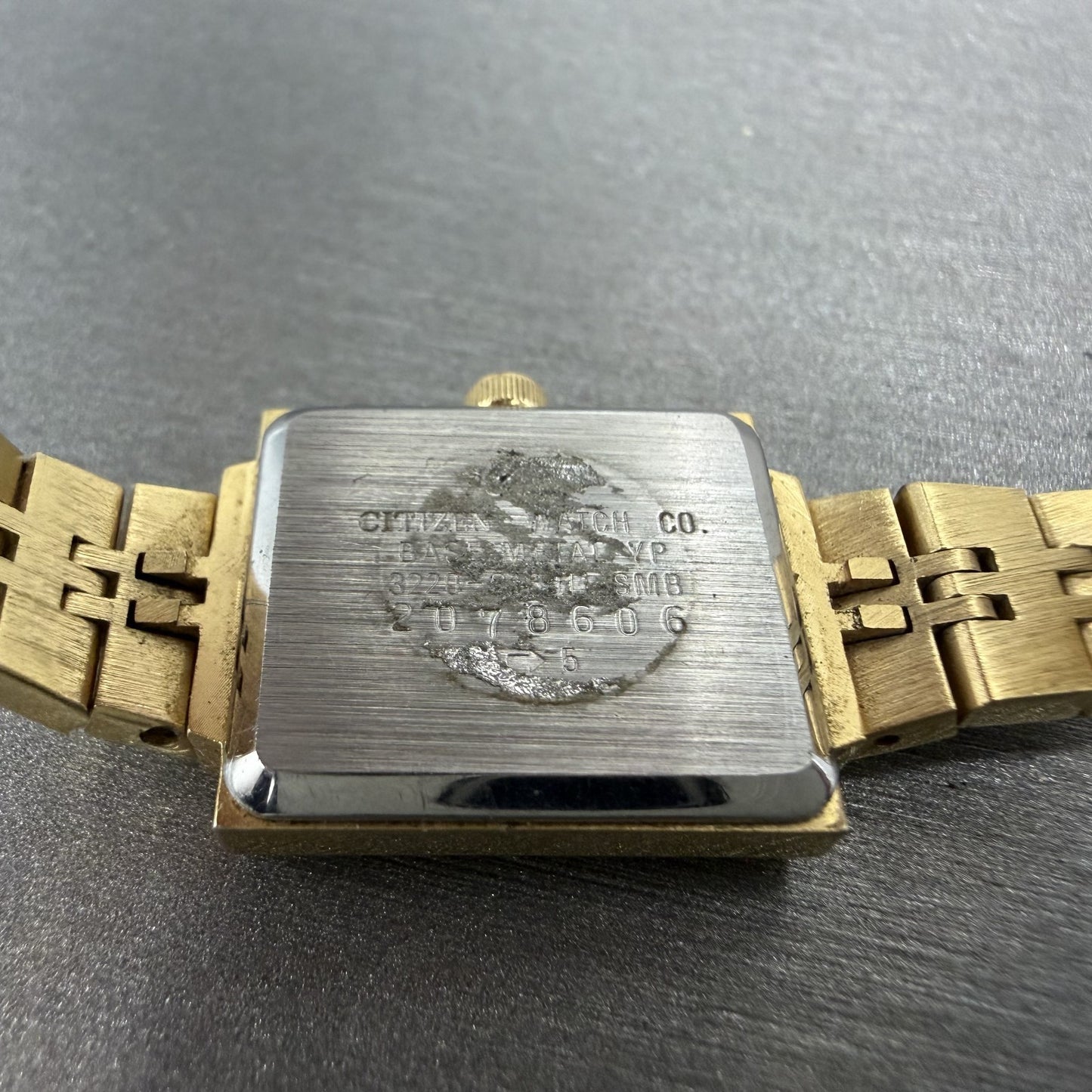 Citizen CQ Watch Women 17mm Champagne Dial Gold Tone Rectangle 3220 New Battery9