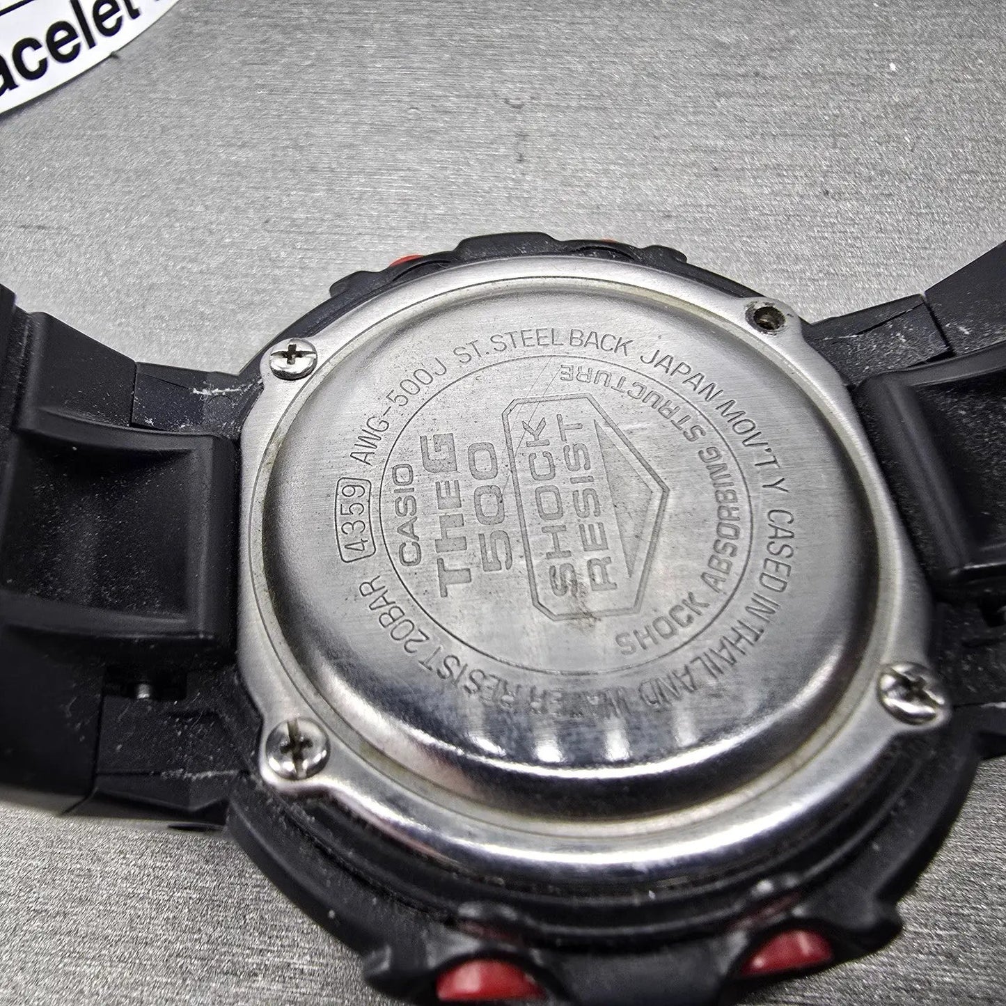 Casio G-Shock AWG-500J Watch Men 48mm Black Dial Black Alarm Chronograph Solar10