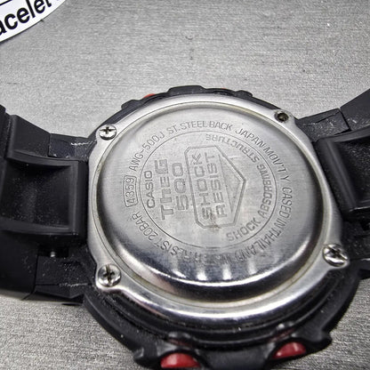 Casio G-Shock AWG-500J Watch Men 48mm Black Dial Black Alarm Chronograph Solar10