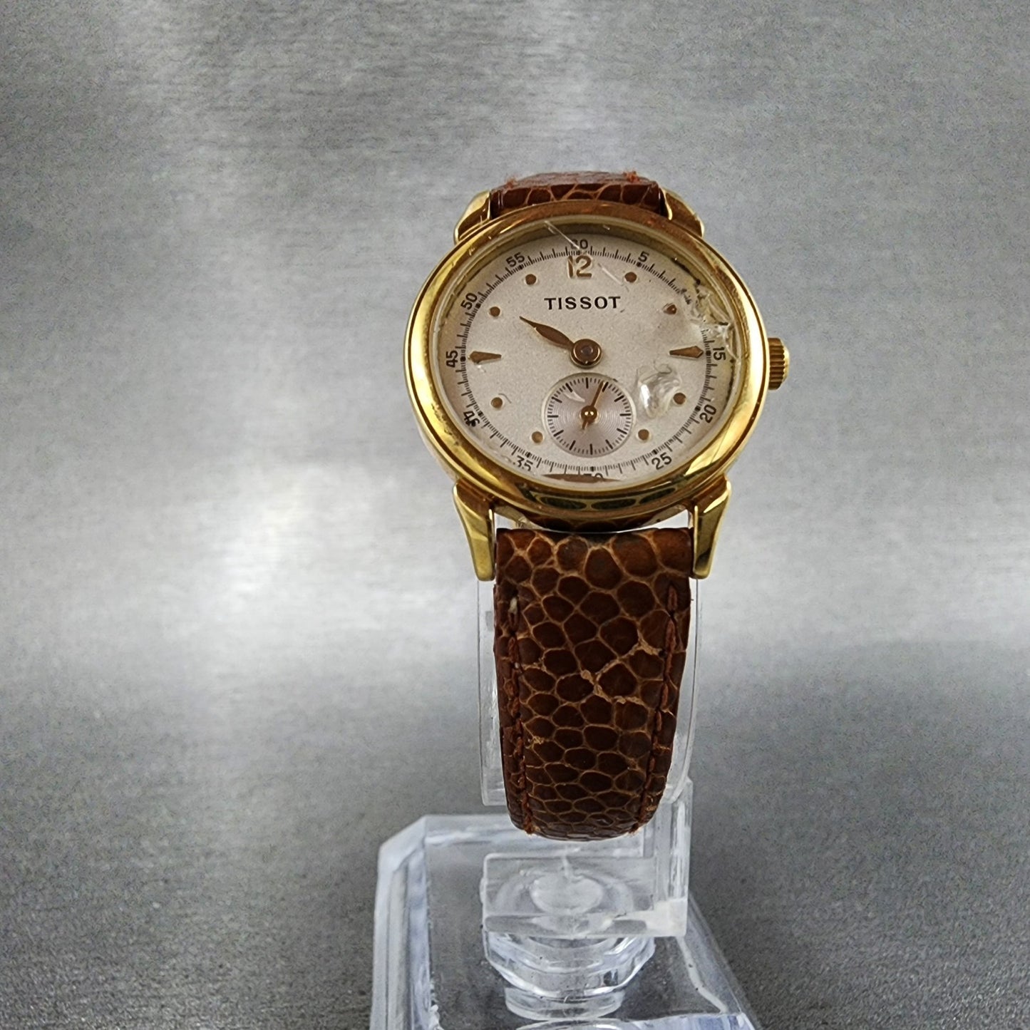 Tissot Watch Women 24mm White Dial Gold Tone Round A220 ETA 980.153 PARTS6