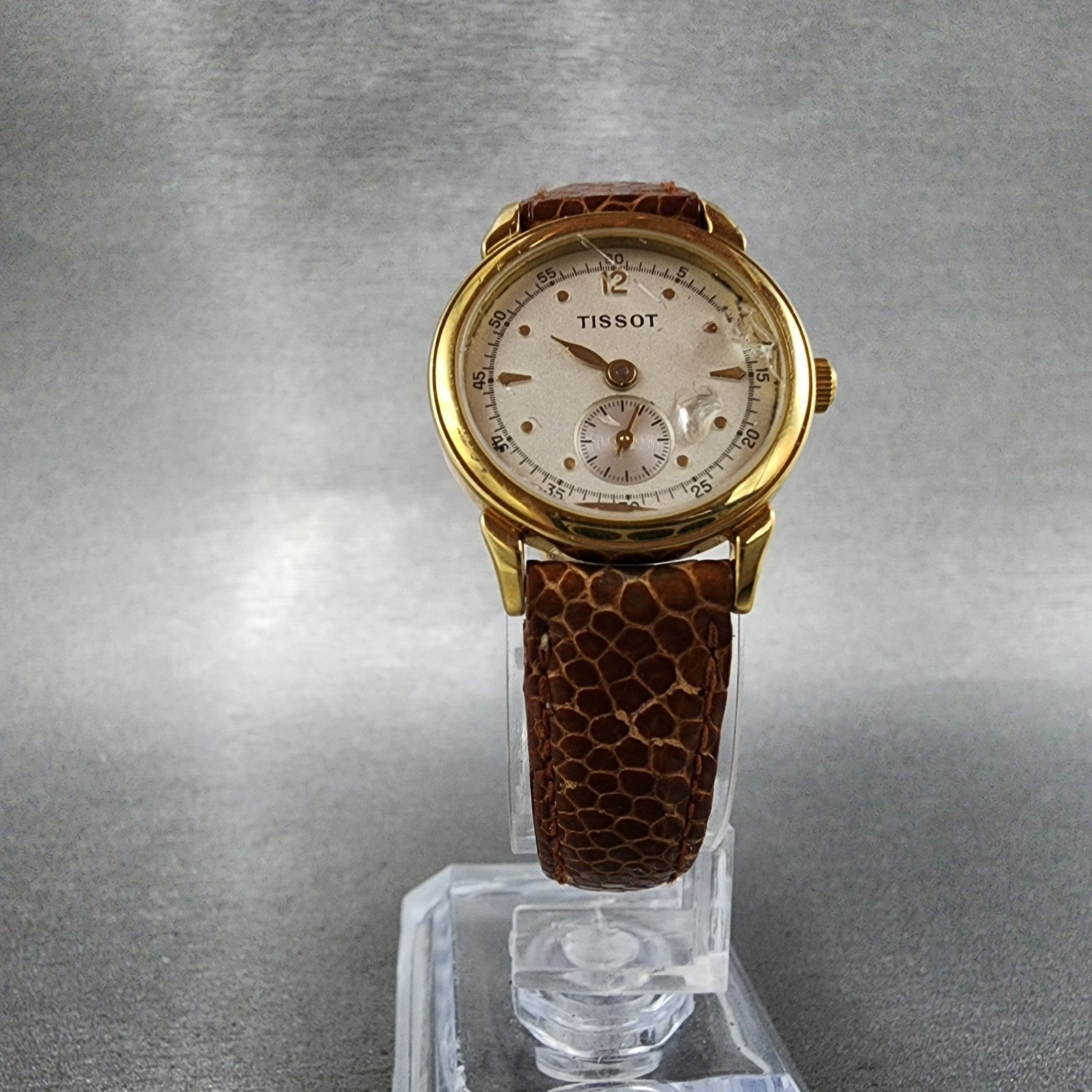 Tissot Watch Women 24mm White Dial Gold Tone Round A220 ETA 980.153 PARTS6