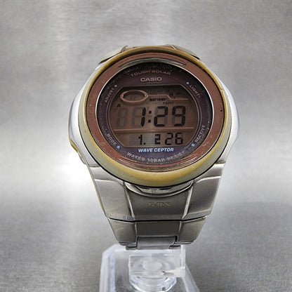 Casio Baby-G MSG-900D Watch Women 42mm Digital Silver Tone Alarm Chrono Solar