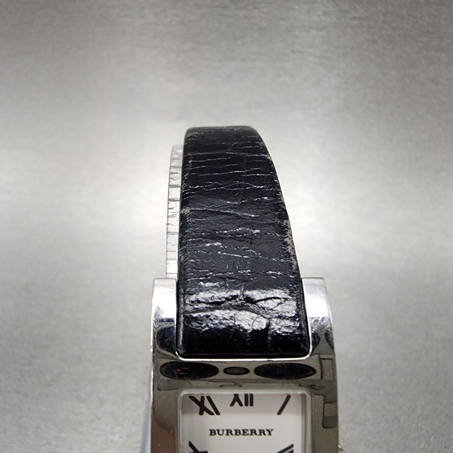 Burberry Tank Watch Women 18mm White Dial Steel Rectangle 14000L New Battery