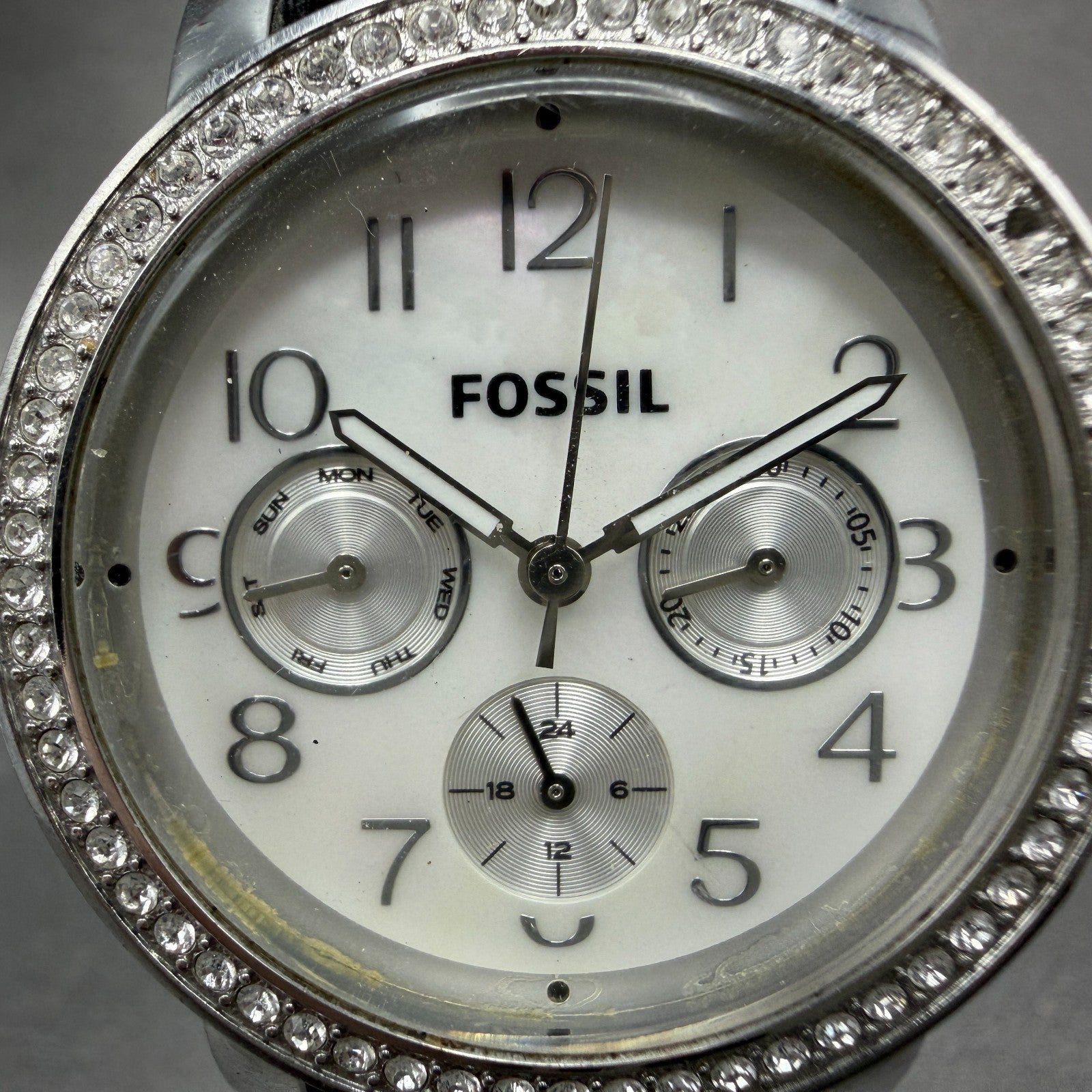 Fossil Imogene Watch Women 38mm MOP Dial Steel Daydate ES-2969 New Battery1