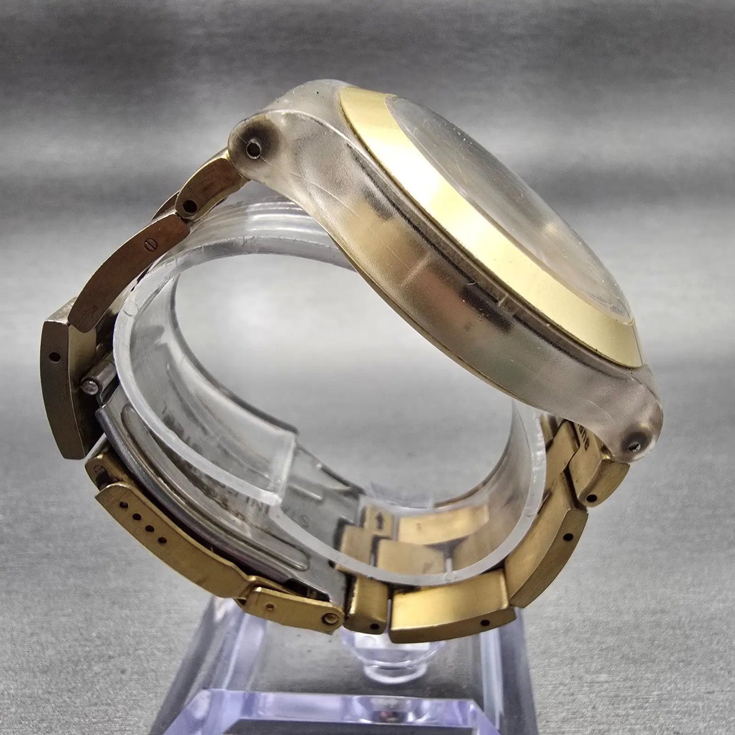 Swatch Irony Diaphane Full Blooded Gold Watch Men Chronograph SVCK4032G New Batt8
