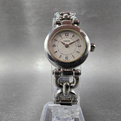 Coach Watch Women 22mmm Silver Dial Steel Round Leather W024PARTS7
