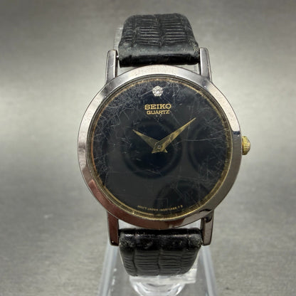 Seiko Watch Women 25mm Black Dial Black Tone Round 1N00-0C99 New Battery VTG GH0