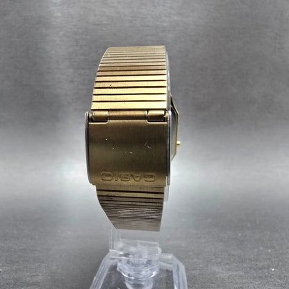 Casio SA-60 Watch Men 30mm Gold Solar Alarm Chronograph VTG PARTS JDM8