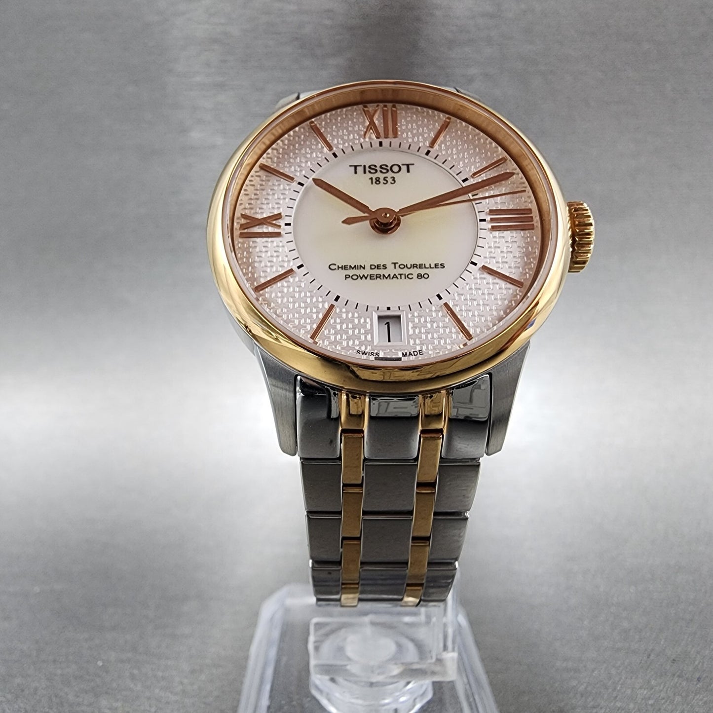 Tissot Chemin Des Tourelles Powermatic 80 Watch Women 32mm MOP Dial Two Tone5
