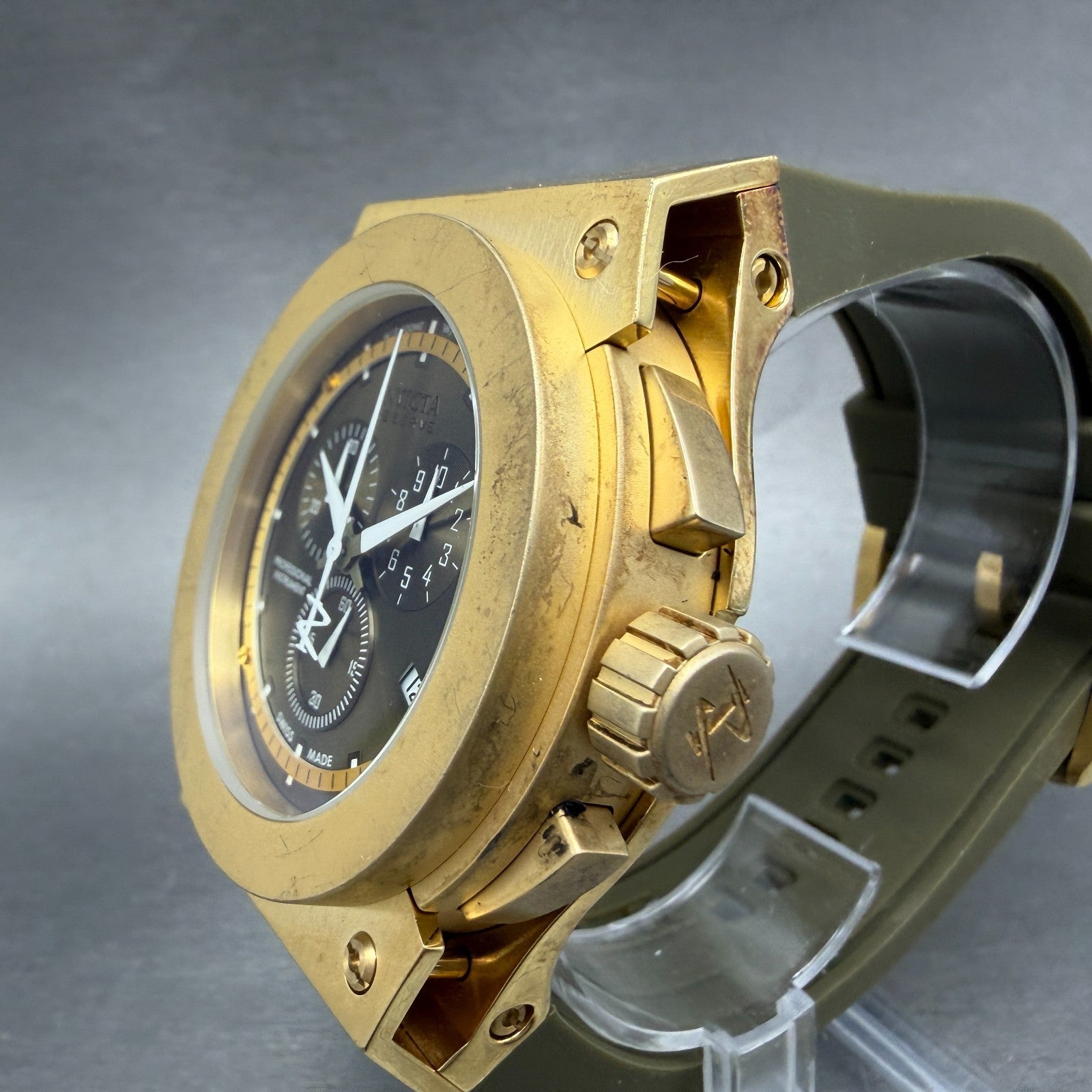 Invicta Akula Reserve Chrono Watch Men 54mm Green Dial Gold Date 12012 New batt2