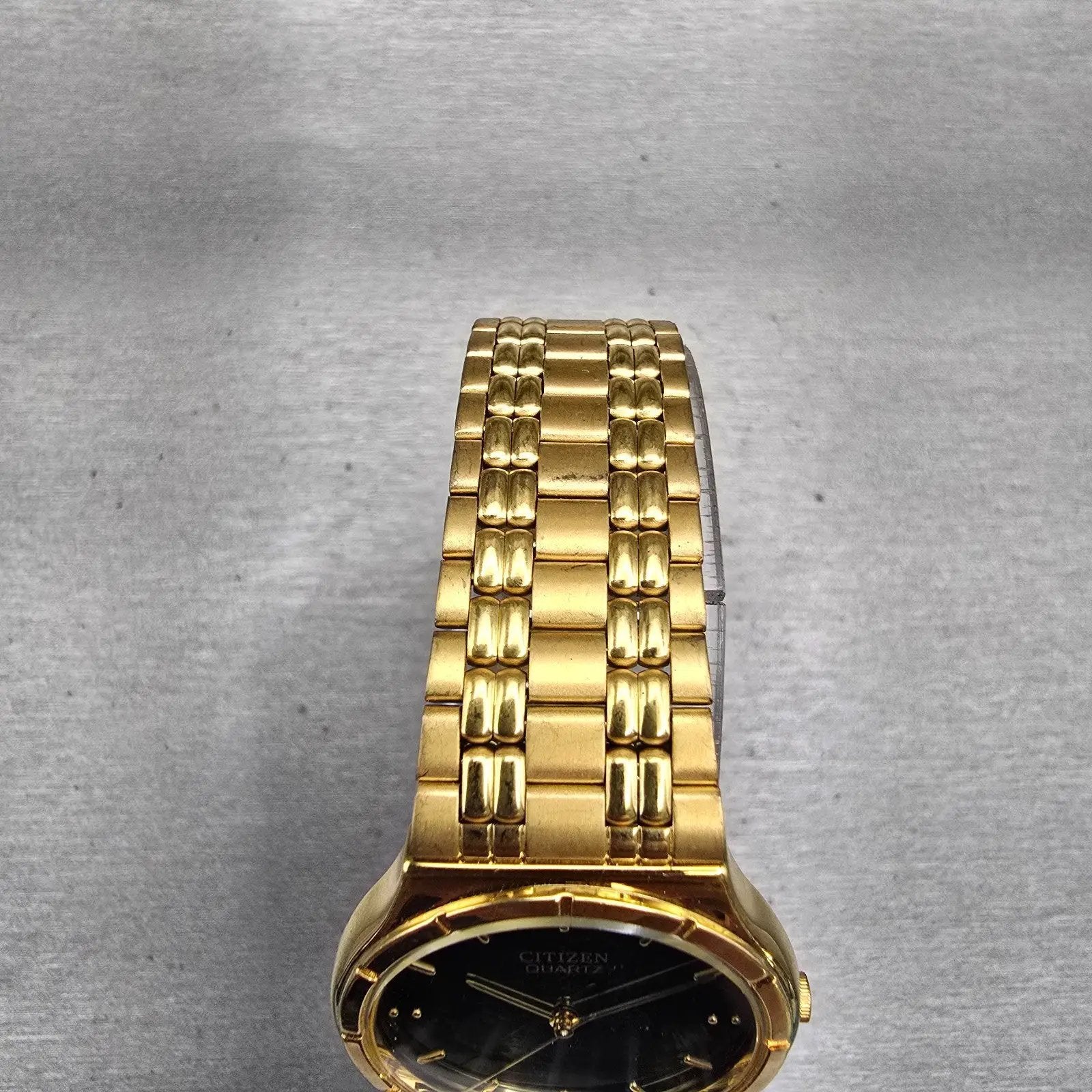 Citizen Watch Men 30mm Black Dial Gold Tone Round 6031-K06584 New Battery4
