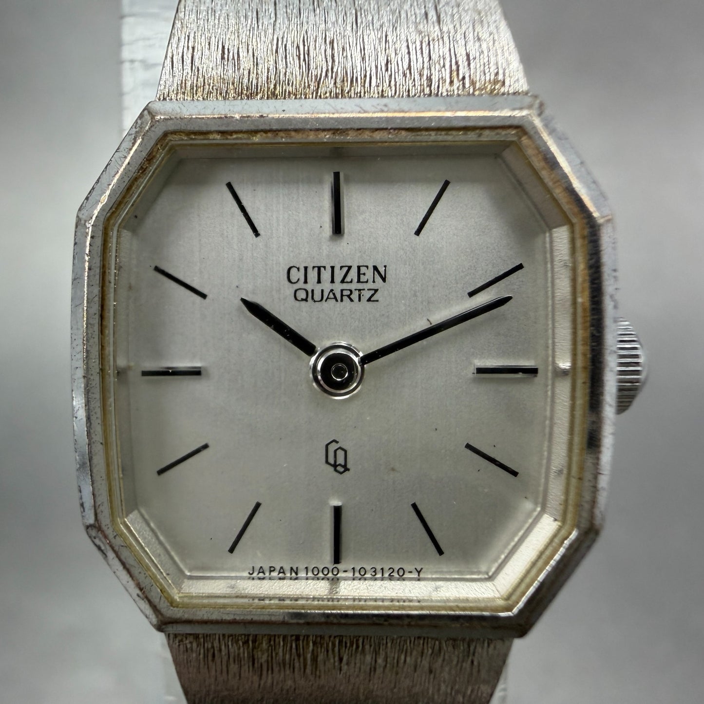 Citizen CQ Watch Women 18mm Silver Dial Silver Tone Octagon 4-102169 New Battery1