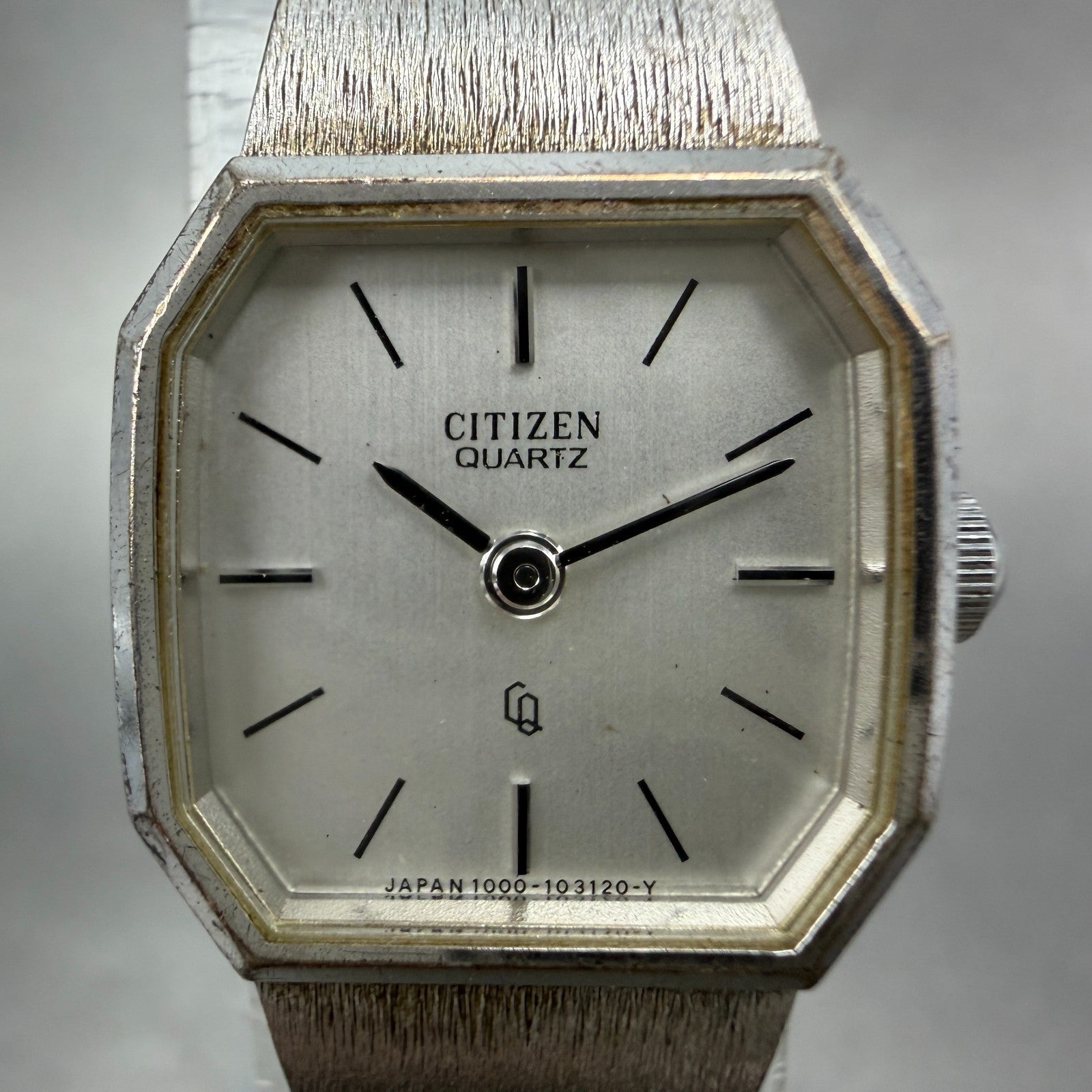 Citizen CQ Watch Women 18mm Silver Dial Silver Tone Octagon 4-102169 New Battery1
