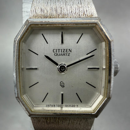 Citizen CQ Watch Women 18mm Silver Dial Silver Tone Octagon 4-102169 New Battery1