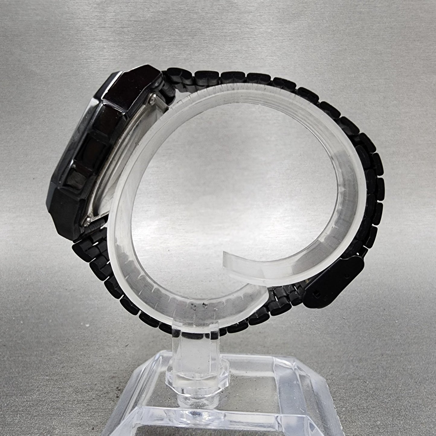 Casio A168 Touch Watch Men 36mm Black Dial Black Tone Octagon New Battery5