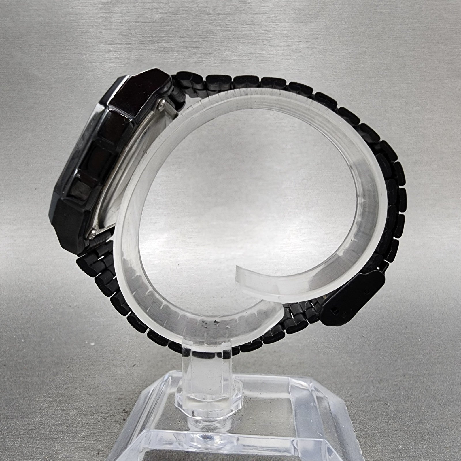 Casio A168 Touch Watch Men 36mm Black Dial Black Tone Octagon New Battery5