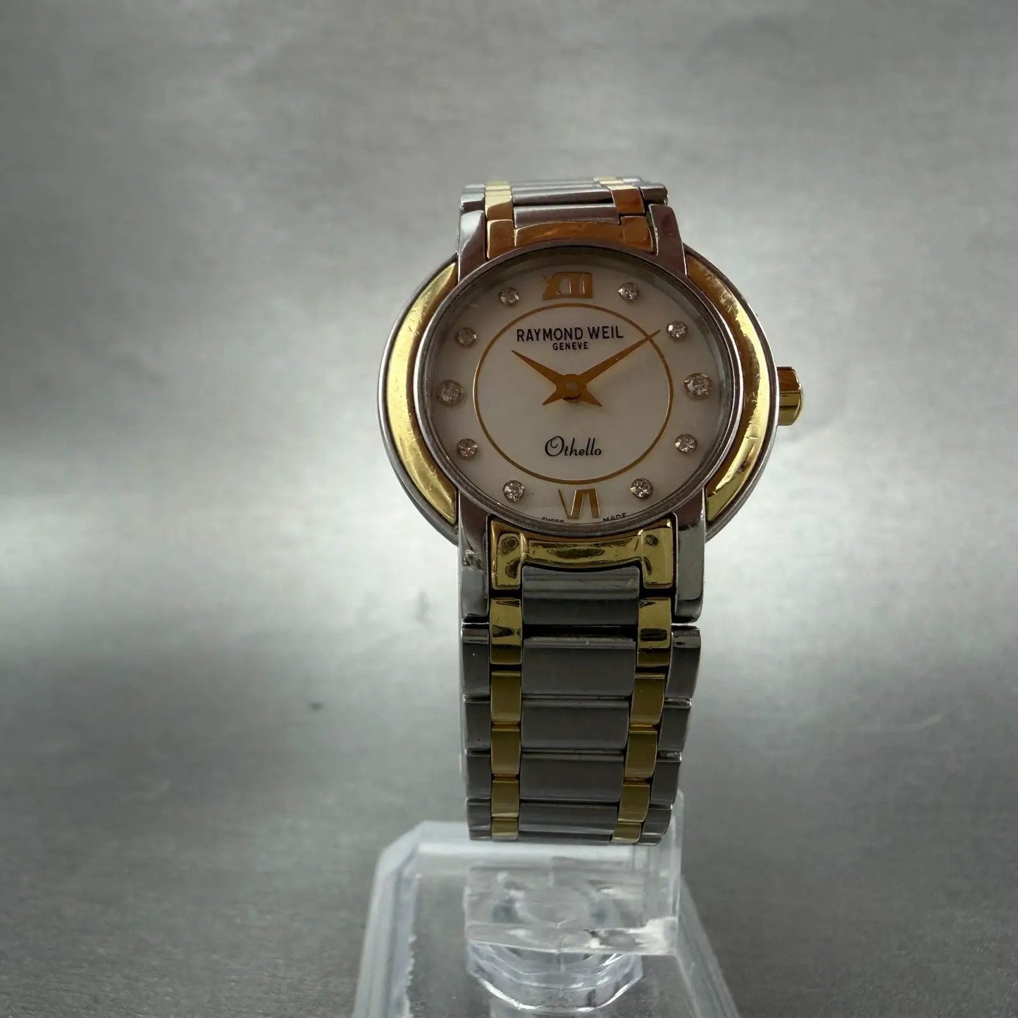 Raymond Weil Othello Watch Women 25mm MOP Dial Two Tone Diamonds  2320 New Batt5
