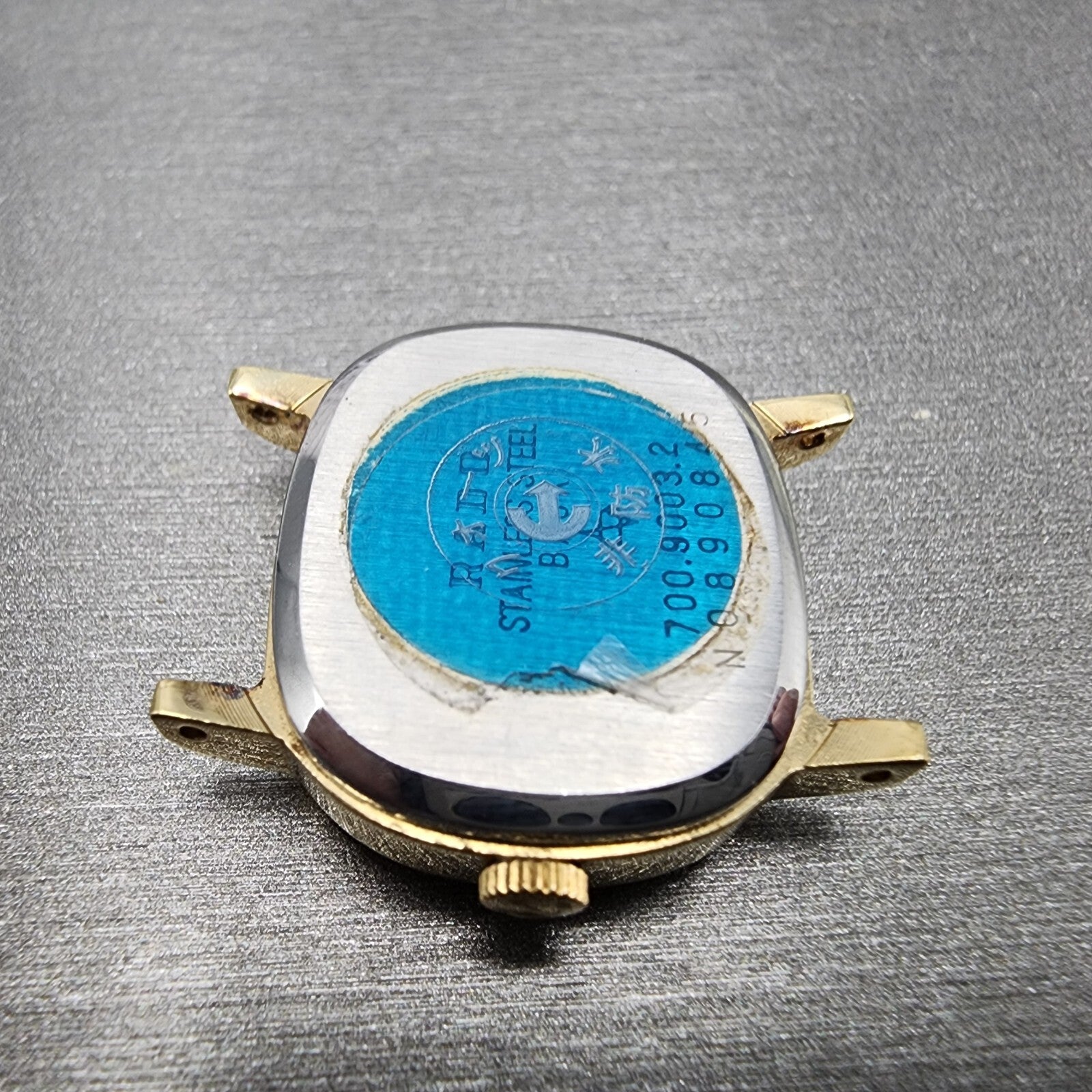 Rado Watch Women 23mm Black Dial Gold Tone Rectangle 700.9003.2 PARTS9