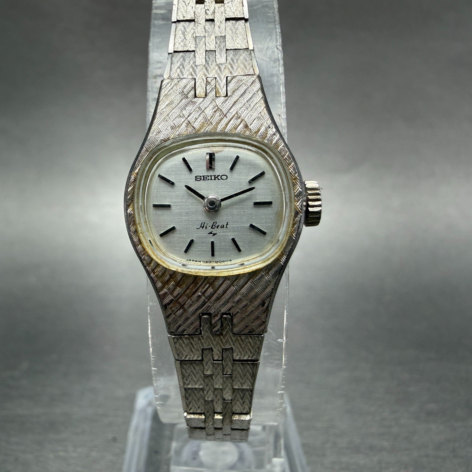 Seiko Watch Women 17mm Silver Dial Silver Tone Round 1120-3020 Manual Runs VTG0