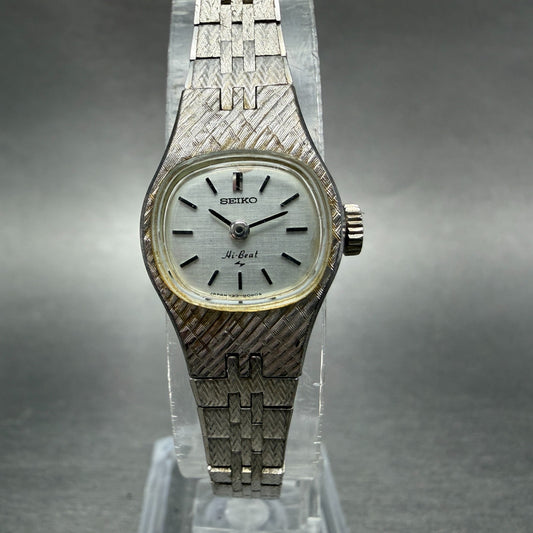 Seiko Watch Women 17mm Silver Dial Silver Tone Round 1120-3020 Manual Runs VTG0