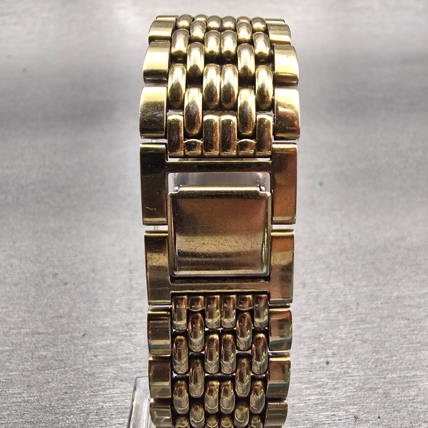 Seiko Watch Men 26mm Black Dial Gold Tone Rectangle V701-5J09 New Battery VTG7