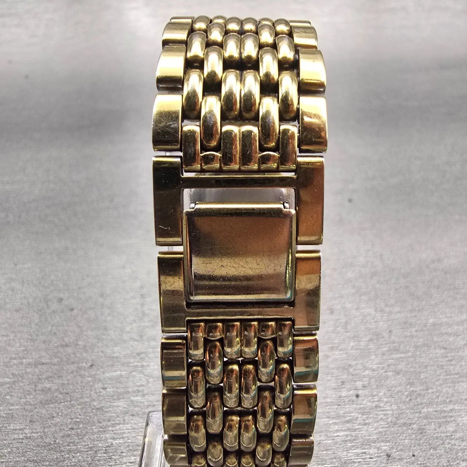 Seiko Watch Men 26mm Black Dial Gold Tone Rectangle V701-5J09 New Battery VTG7