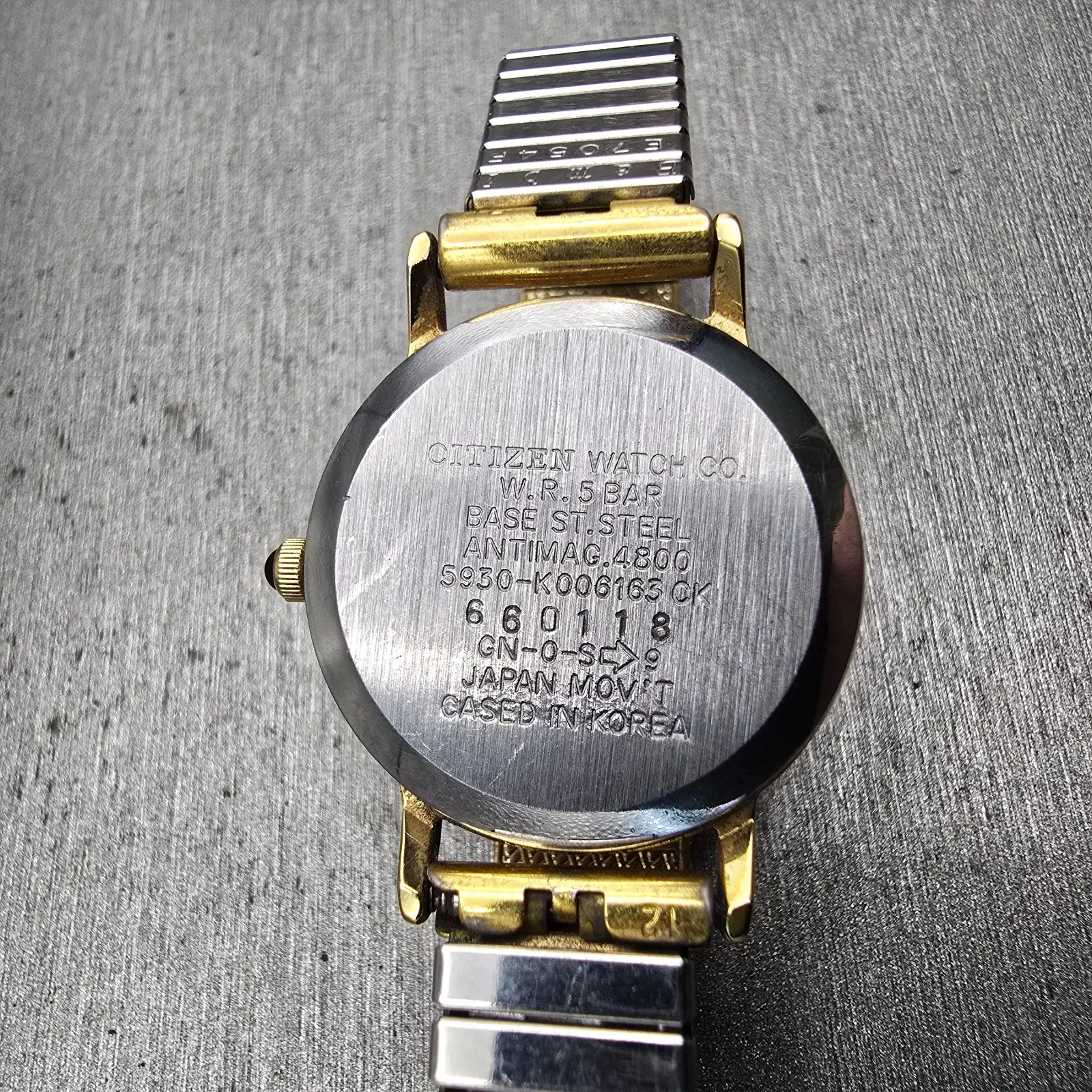 Citizen Watch Women 24mm White Dial Gold Tone Round 5930-K006163 New Battery VTG10