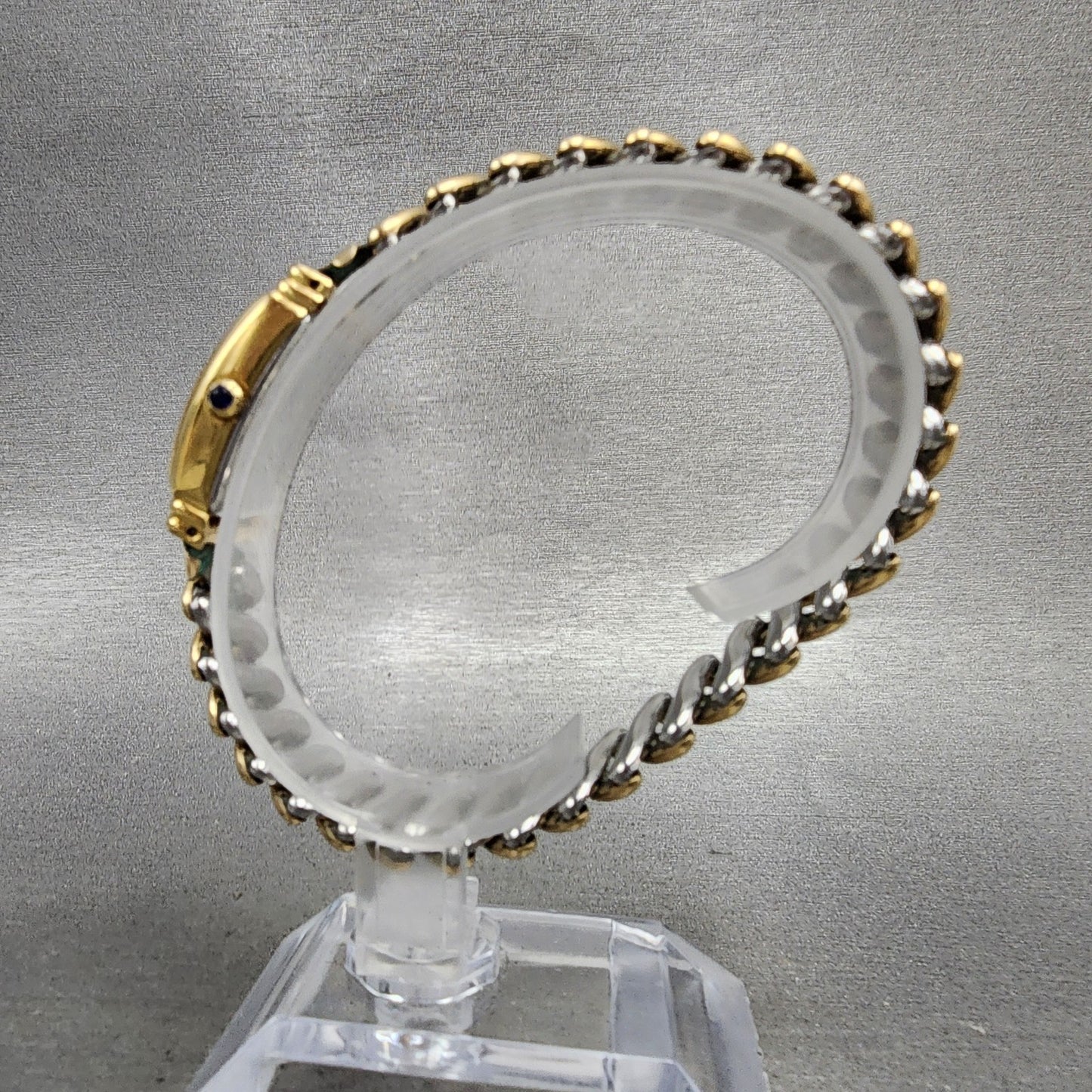 Hamilton Benton Tank Watch Women 19mm Silver Dial Gold Tone Rectangle New Batt6