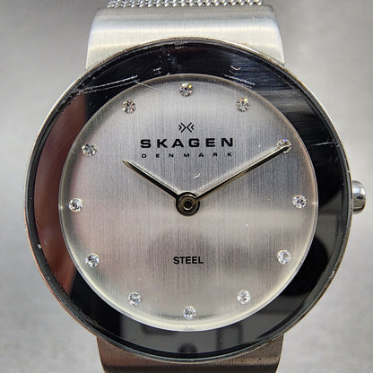 Skagen Watch Women 26mm Silver Dial Stainless Steel Round 358SSSD New Battery1
