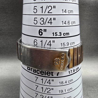 Seiko SQ Watch Men 33mm Gold Dial Gold Daydate Round 6923-7099 New Battery VTG9