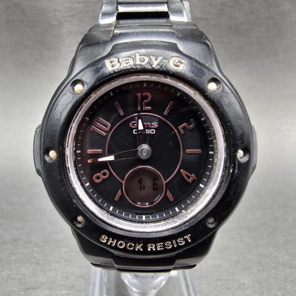 Casio Baby-G MSG-3110 Watch Women 40mm Black Solar Alarm Chronograph Works0