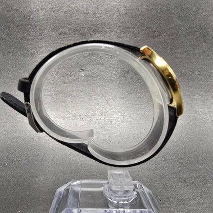 Movado Museum Watch Women 28mm Black Dial Gold Tone Round 87 E4 0823 New Batt LQ5