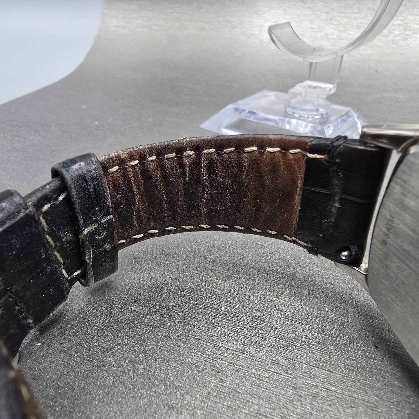 Fossil Tank Watch Men 38mm Black Dial Silver Tone Date FS4742 New Battery9