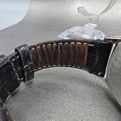 Fossil Tank Watch Men 38mm Black Dial Silver Tone Date FS4742 New Battery9