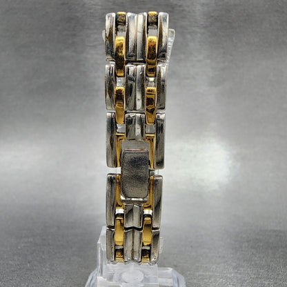 Seiko Tank Watch Women 15mm Cream Dial Two Tone Rectangle 4N00-7089 New Battery