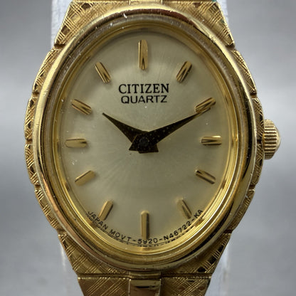 Citizen Watch Women 17mm Champagne Dial Gold Tone 5920S62446 New Battery1