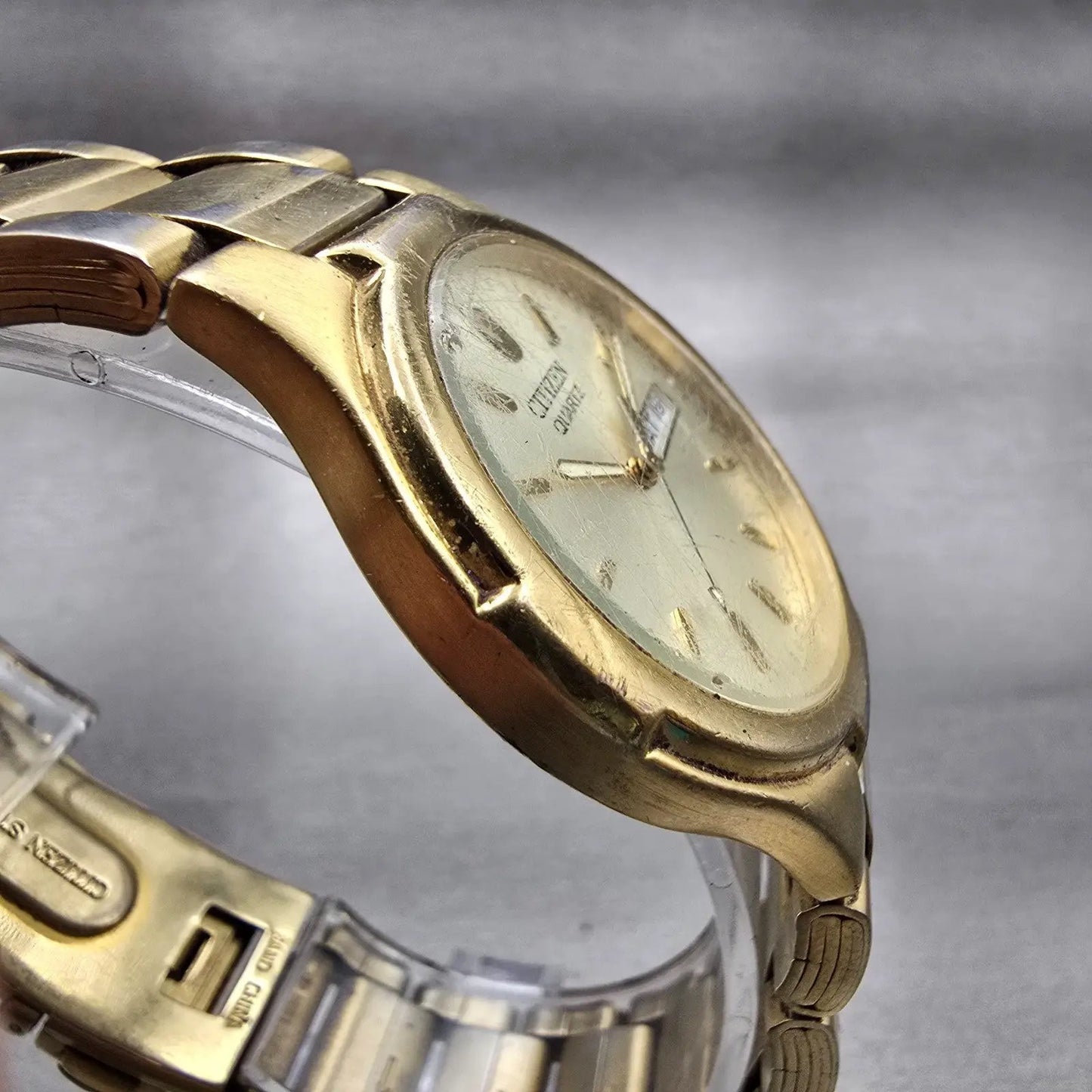 Citizen Watch Men 36mm Champagne Dial Gold Tone Daydate 2500-S99337 New Battery3