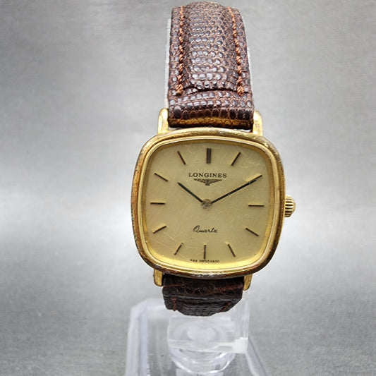 Longines Tank Watch Women 23mm Champagne Dial Gold Tone Rectangle New battery0