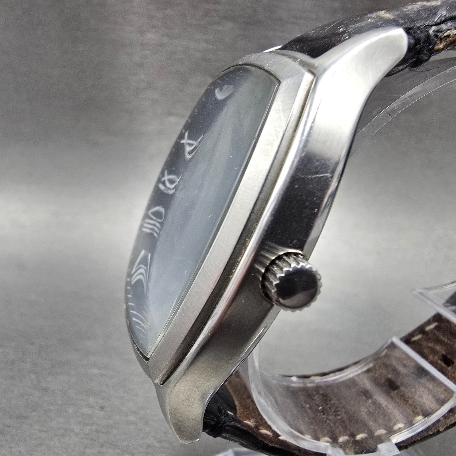 Fossil Tank Watch Men 38mm Black Dial Silver Tone Date FS4742 New Battery2