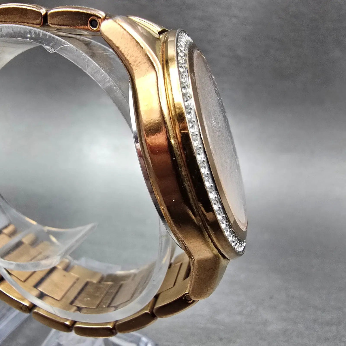 Citizen Eco-Drive Silhouette Crystal Watch Women 37mm White Dial Rose Gold Runs3