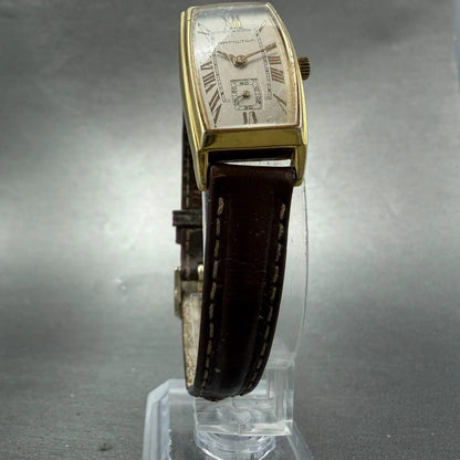 Hamilton Tank Watch Women 18mm Gray Dial Gold Tone Rectangle New Battery5