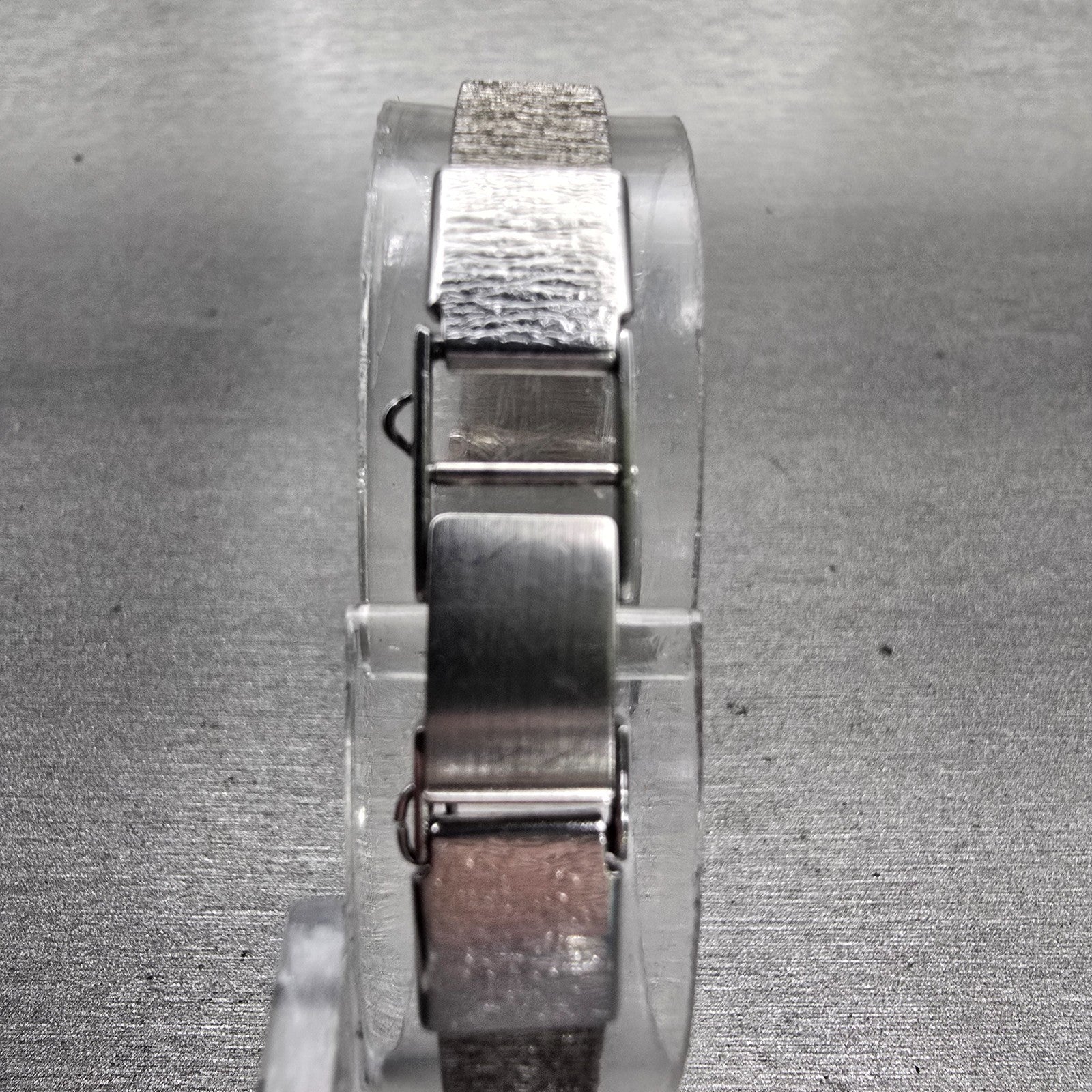 Seiko Watch Women 17mm Blue Dial Silver Tone Gemmed Rectangle 21-3141 Works VTG7