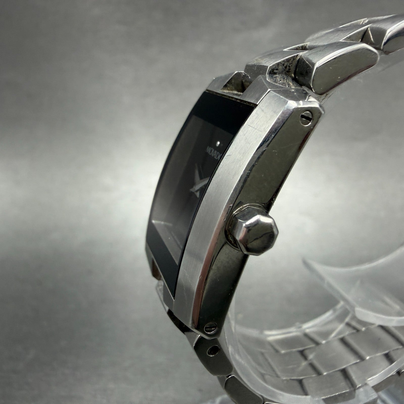 Movado Eliro Watch Women 22mm Black Dial Stainless Steel 84 C1 415 New BatteryZZ3