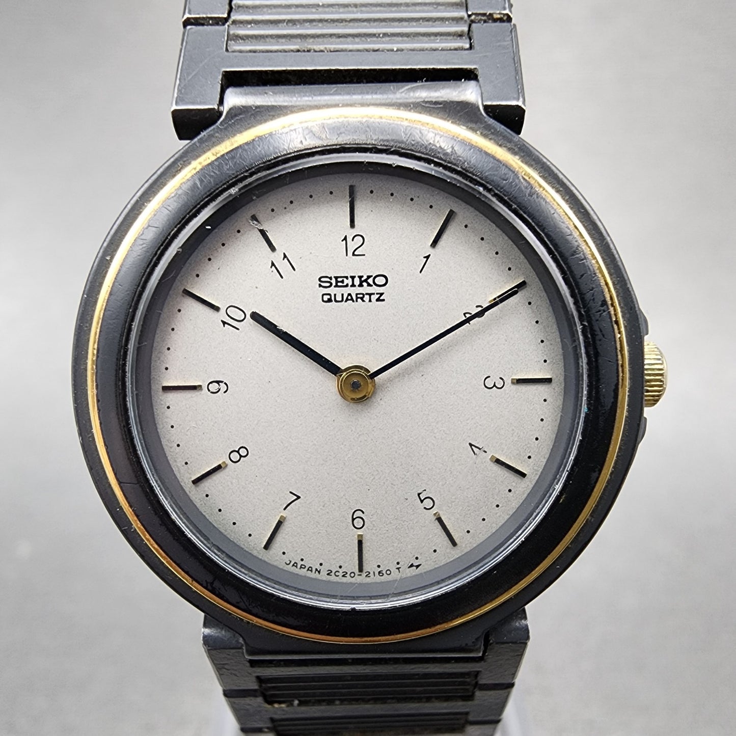 Seiko Watch Women 25mm Silver Tone Black Tone Round 2c200260 New Battery1