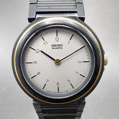 Seiko Watch Women 25mm Silver Tone Black Tone Round 2c200260 New Battery1