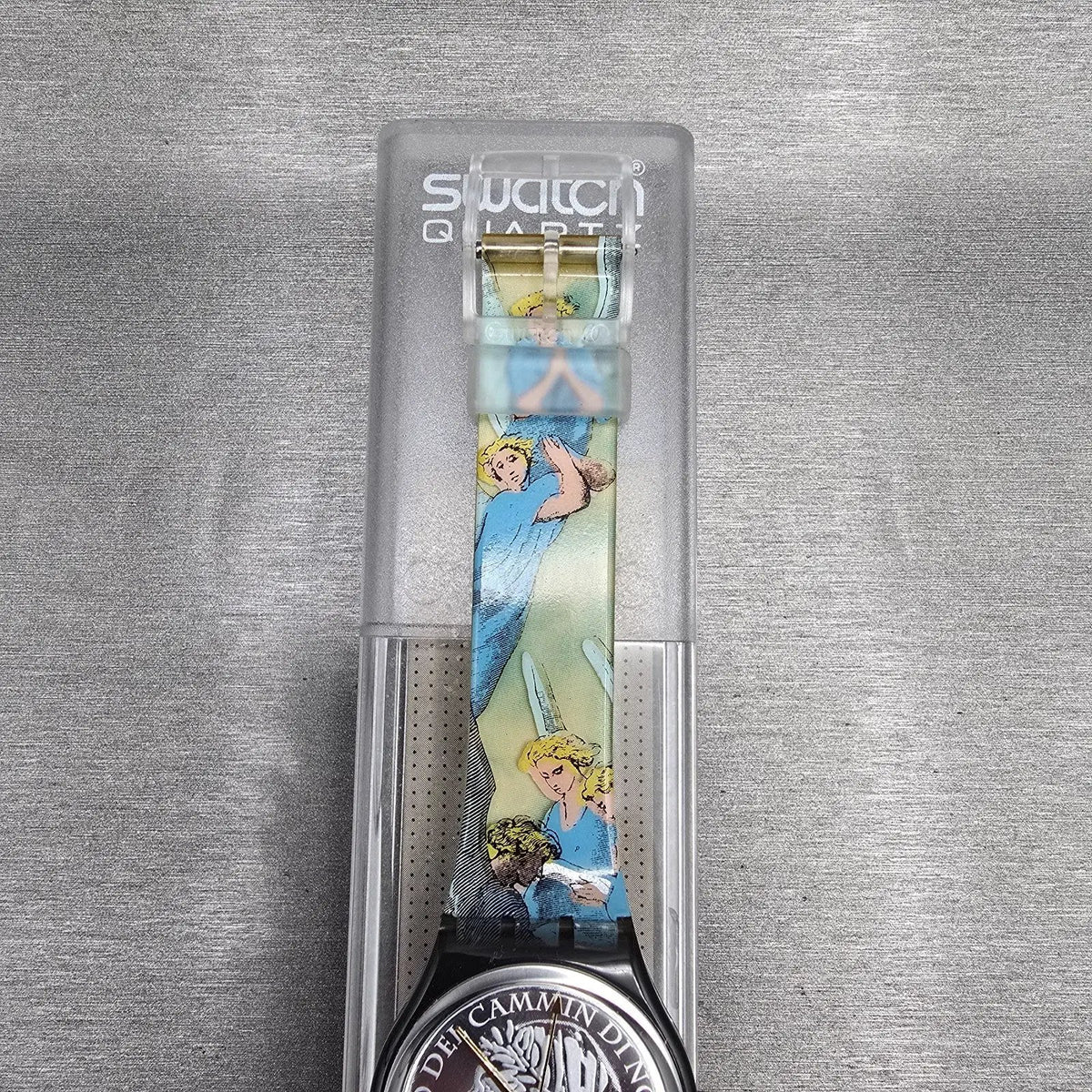 Swatch Le Poème Watch Men 34mm Silver Dial Black Case GM123 New Battery NOS2