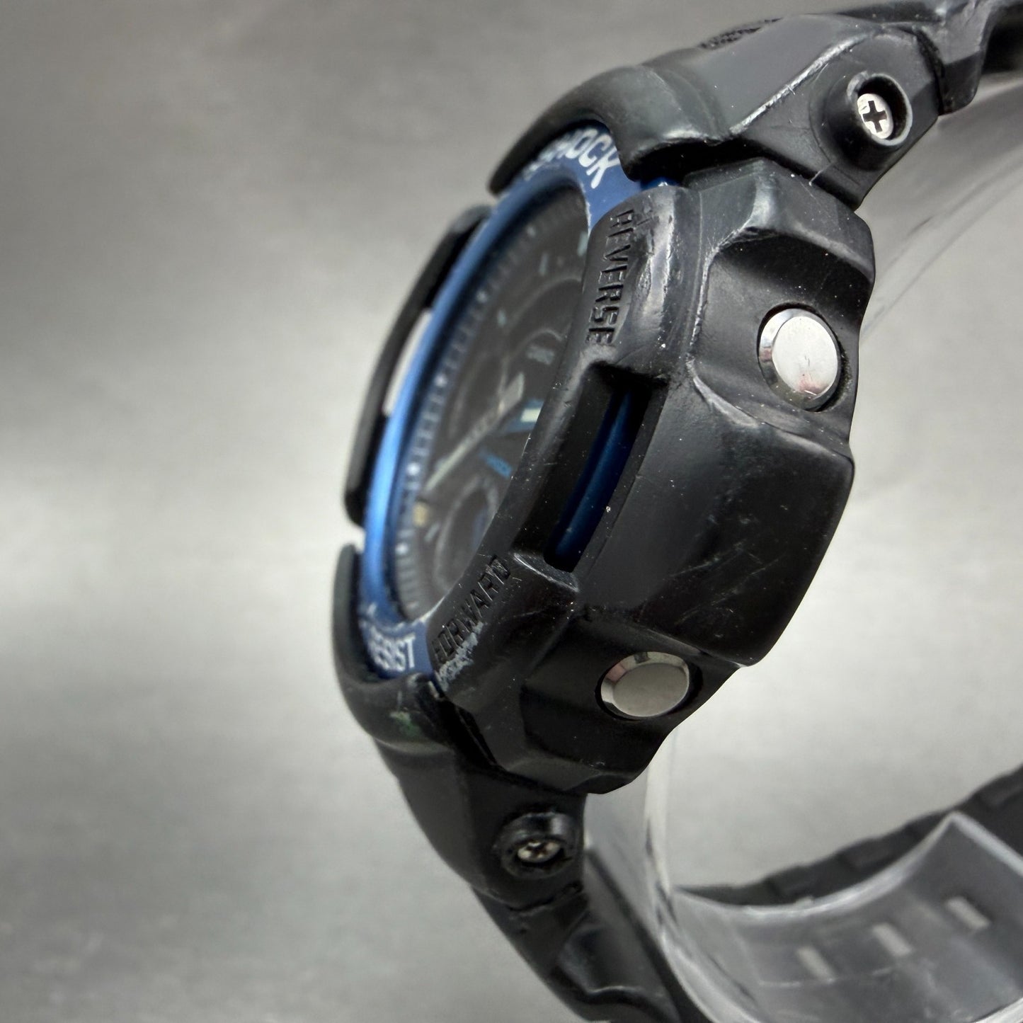 Casio G-Shock AW-591 Watch Men 47mm Black Tone Blue Bezel Alarm Chrono New Batt2
