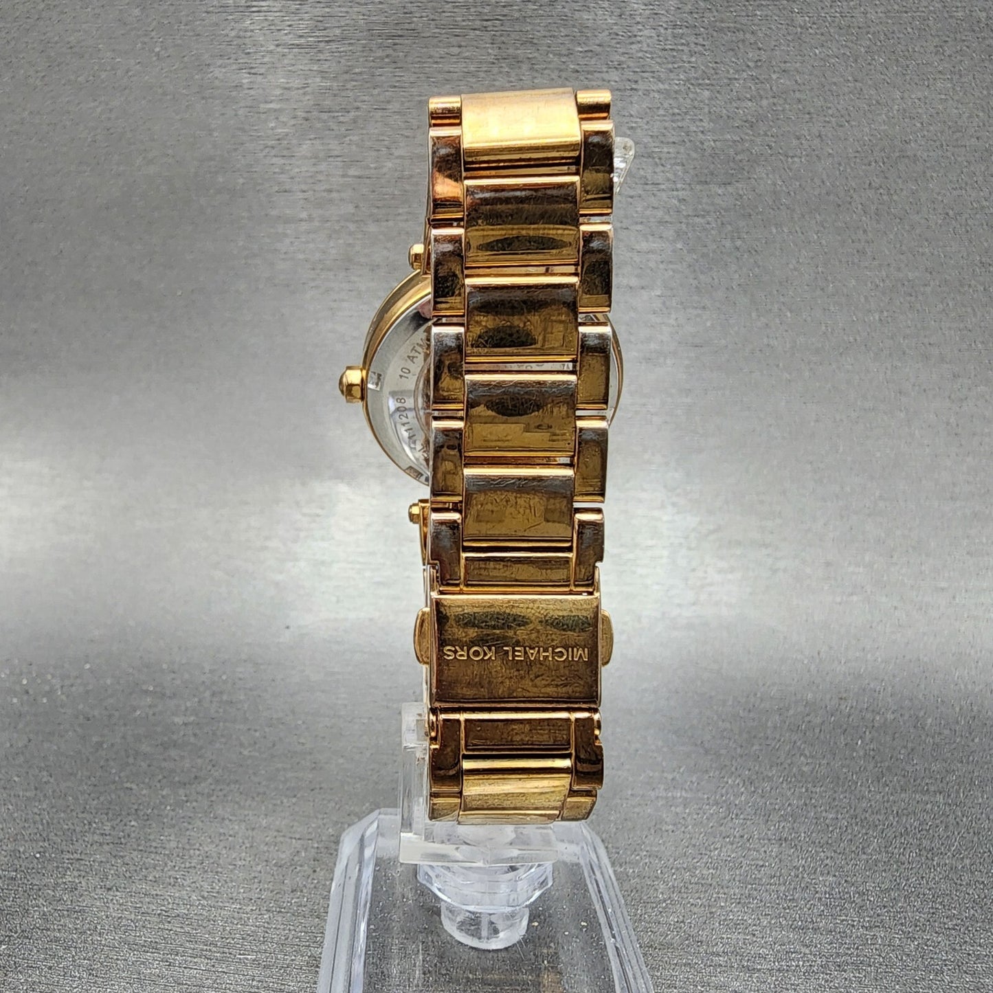 Michael Kors Parker Watch Women 33mm MOP Dial Rose Gold Tone Daydate New Battery7